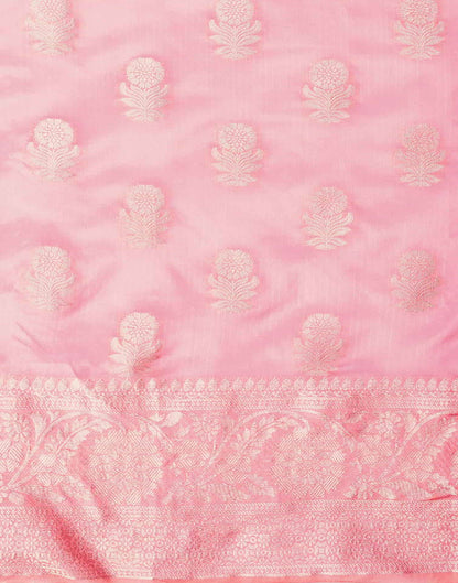 Pink Banarasi Silk Woven Saree