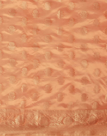 Orange Banarasi Silk Woven Saree