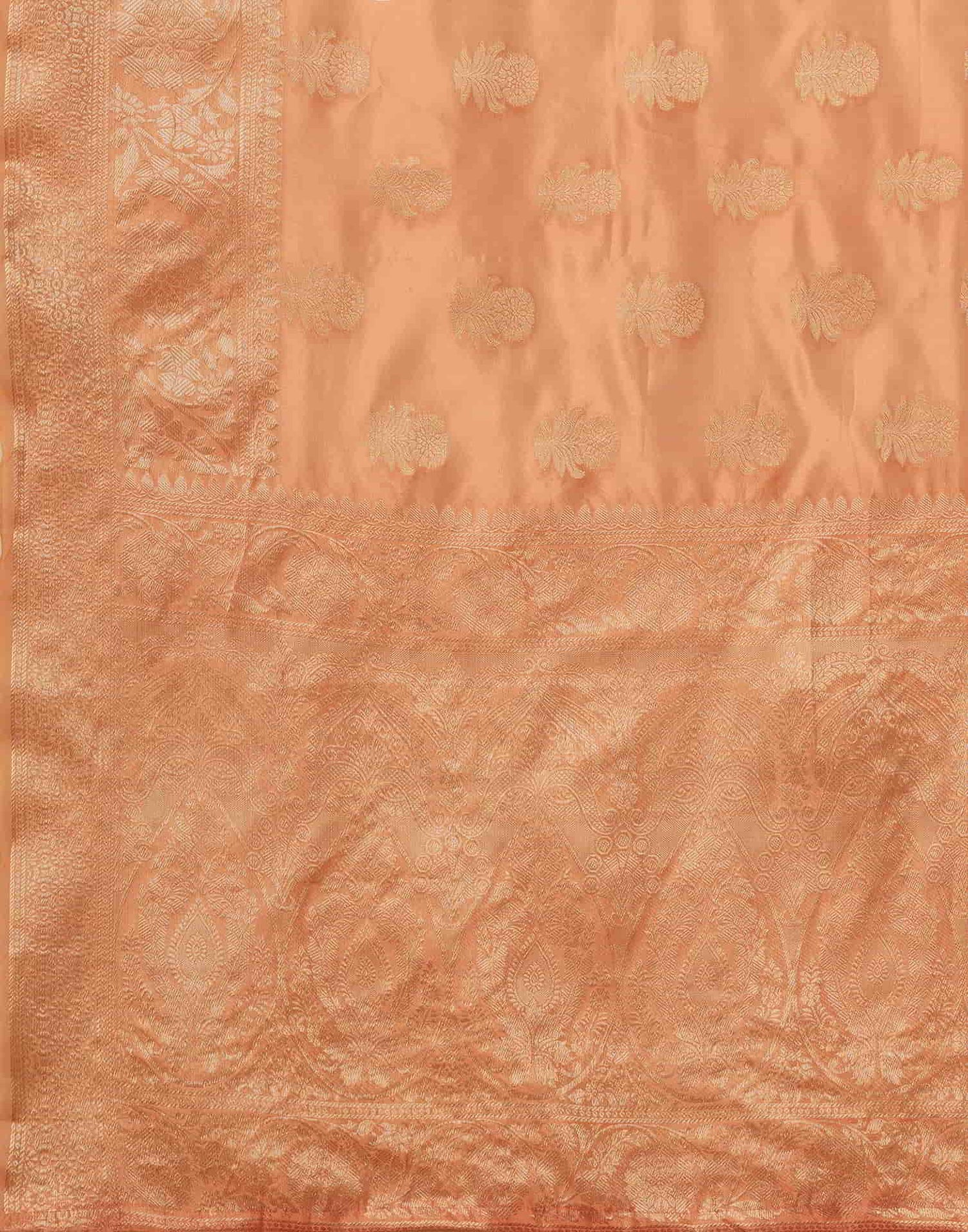 Orange Banarasi Silk Woven Saree