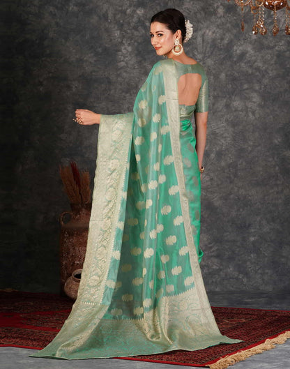 Green Banarasi Silk Woven Saree