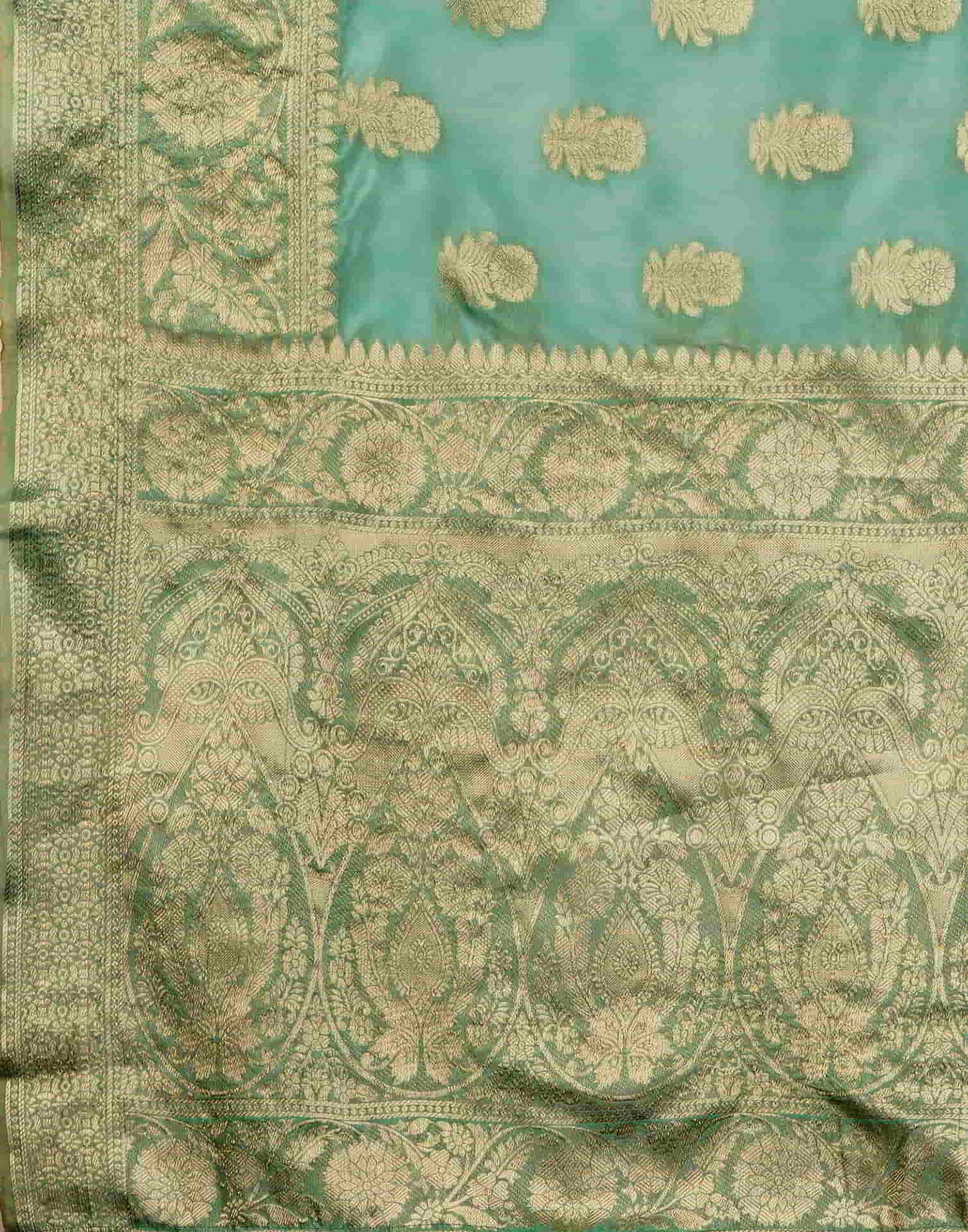 Green Banarasi Silk Woven Saree