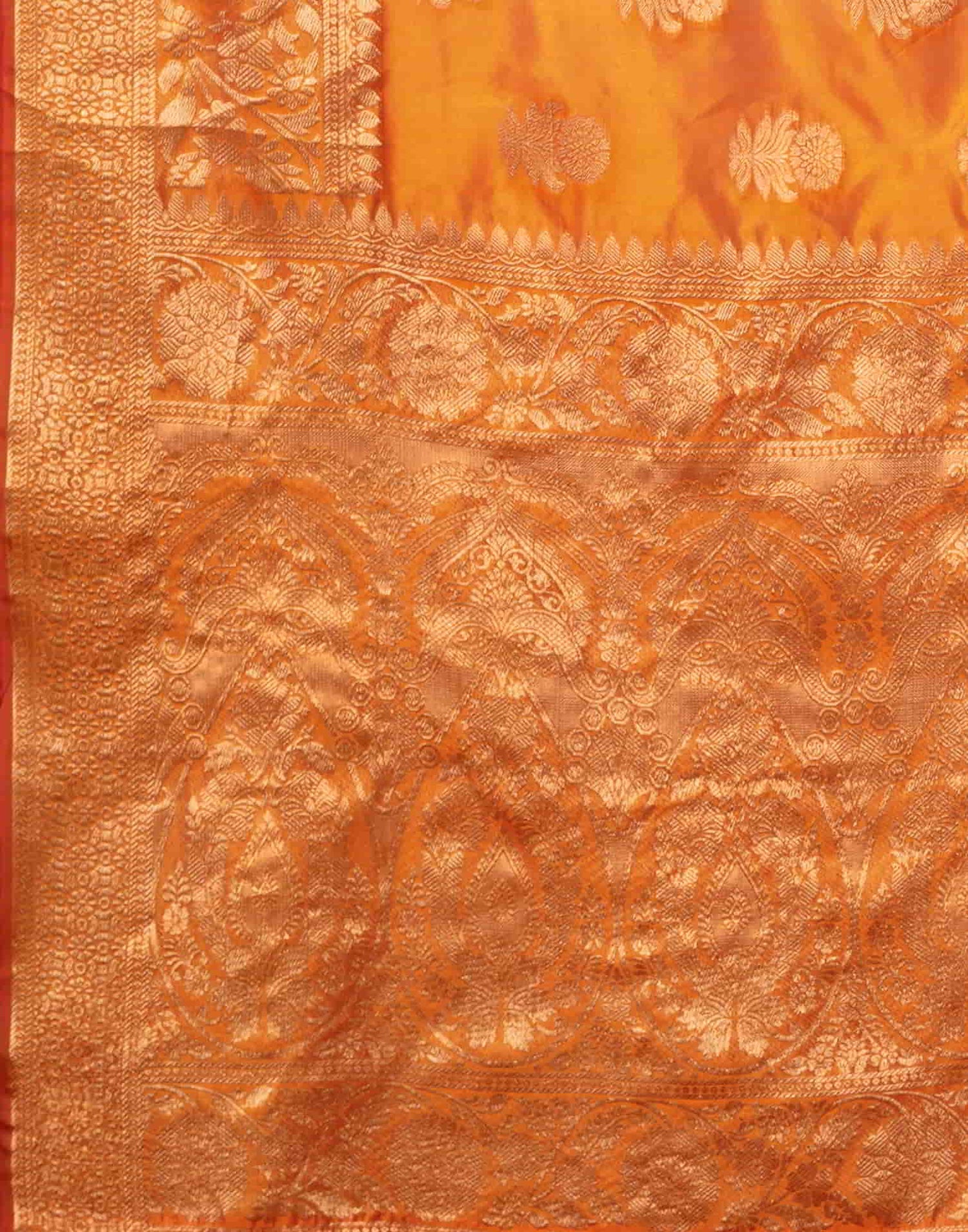 Yellow Banarasi Silk Woven Saree