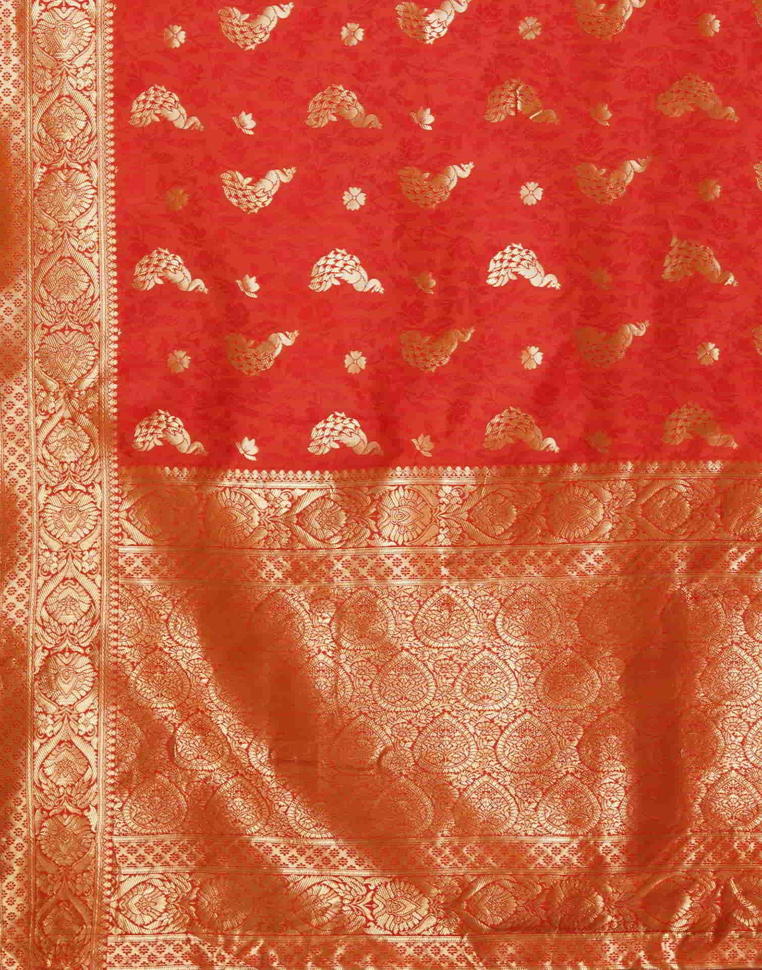 Red Banarasi Silk Woven Saree