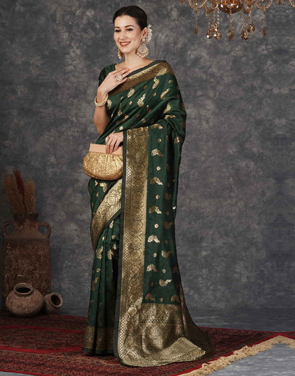 Green Banarasi Silk Woven Saree