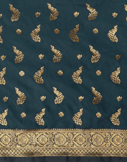 Blue Silk Woven Banarasi Saree