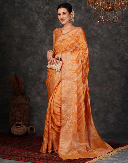 Yellow Banarasi Silk Woven Saree