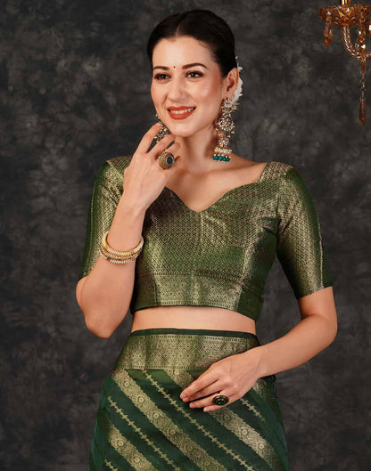 Green Banarasi Silk Woven Saree