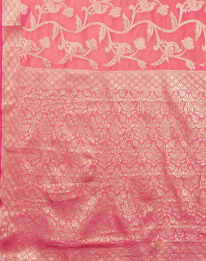 Pink Banarasi Silk Woven Saree