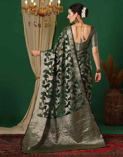 Green Banarasi Silk Woven Saree