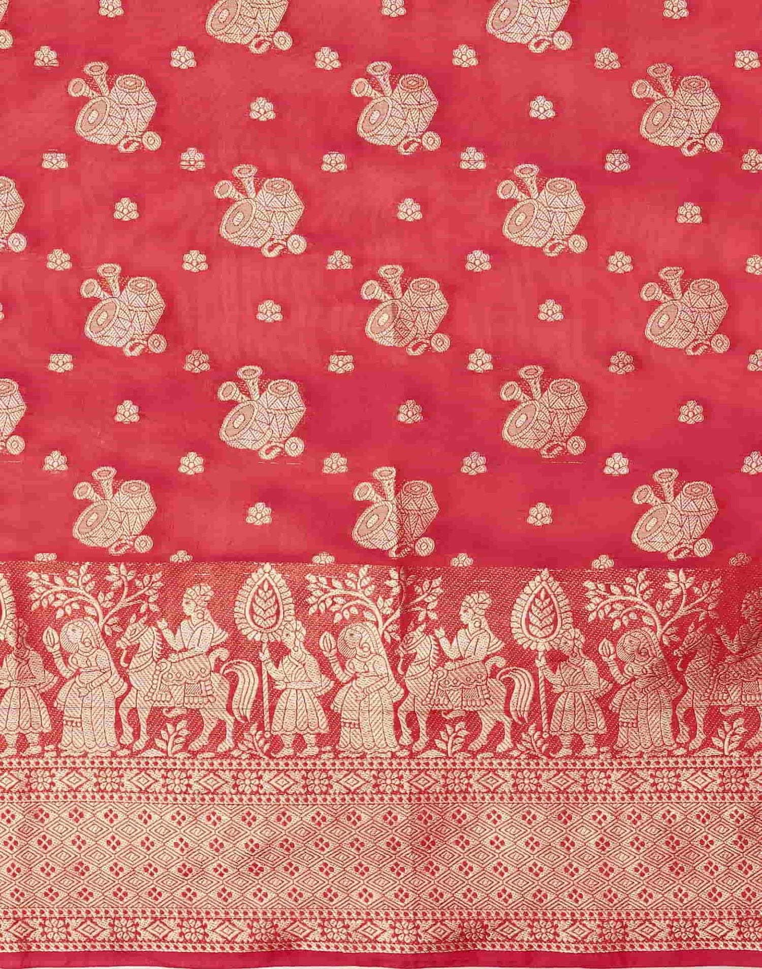 Pink Banarasi Silk Woven Saree