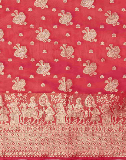 Pink Banarasi Silk Woven Saree