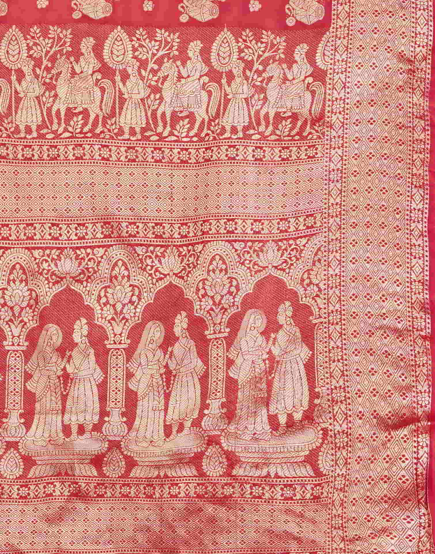 Pink Banarasi Silk Woven Saree