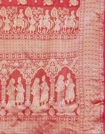 Pink Banarasi Silk Woven Saree