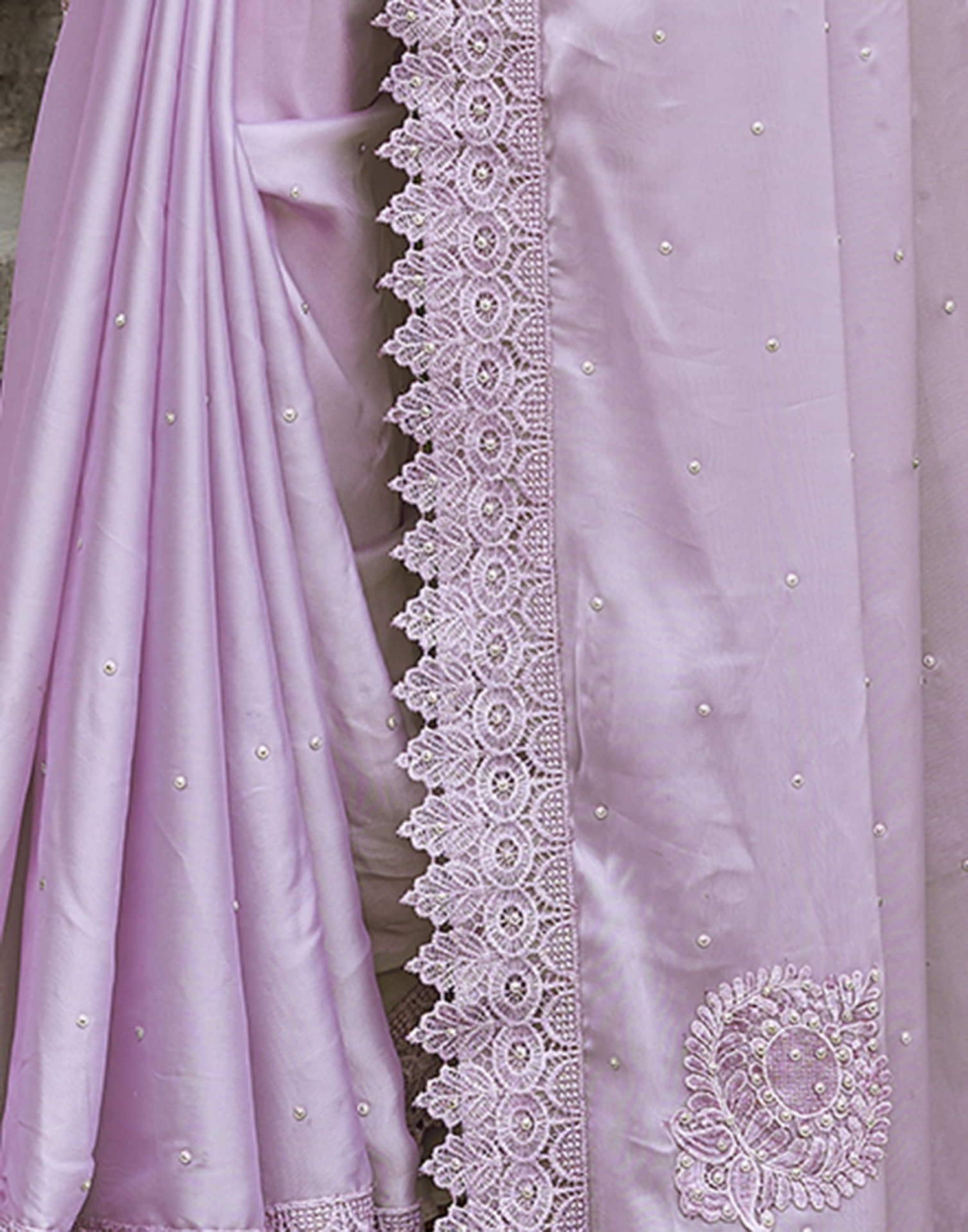 Purple Swarovski Georgette Stone Work Saree