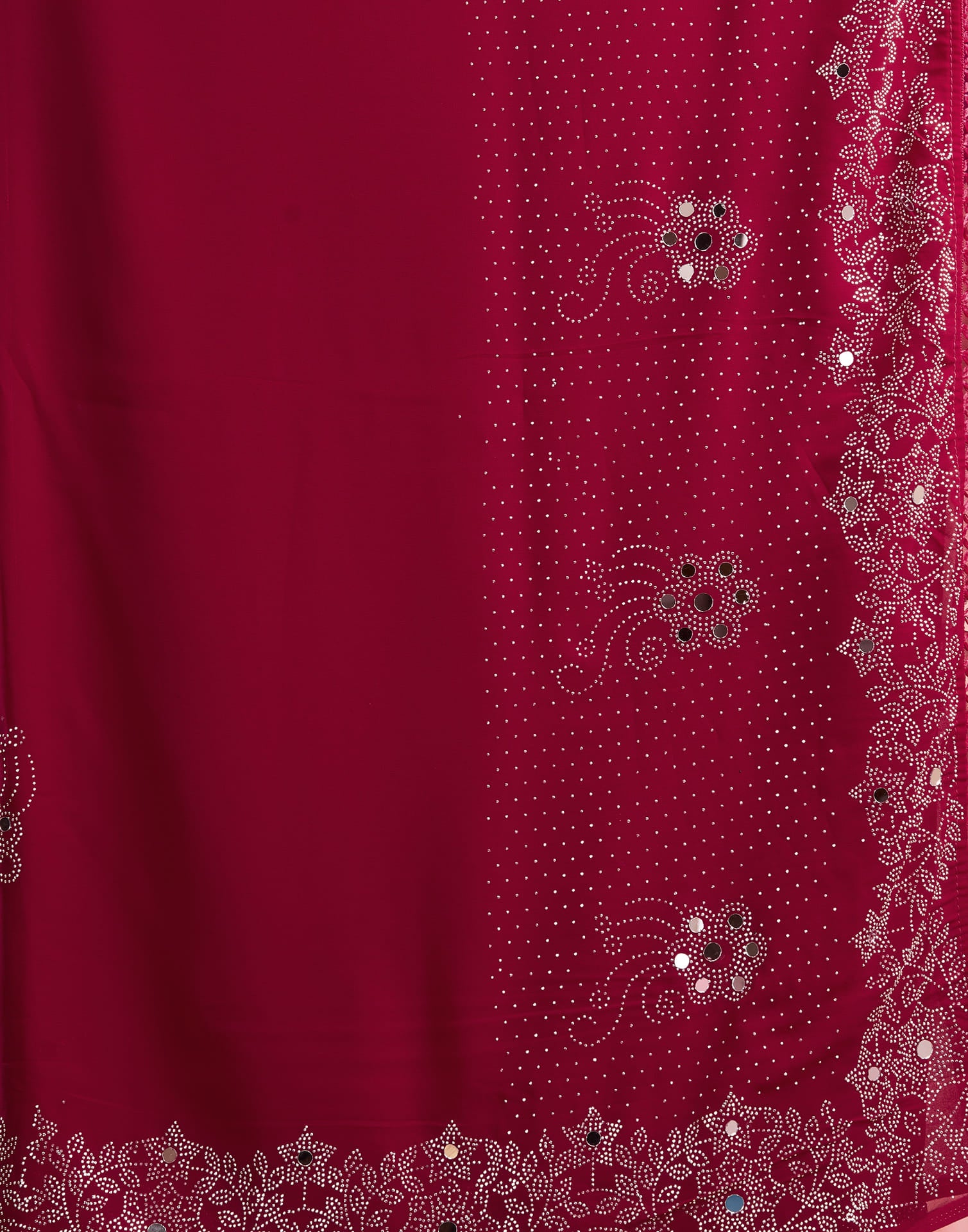 Pink Swarovski Georgette Stone Work Saree