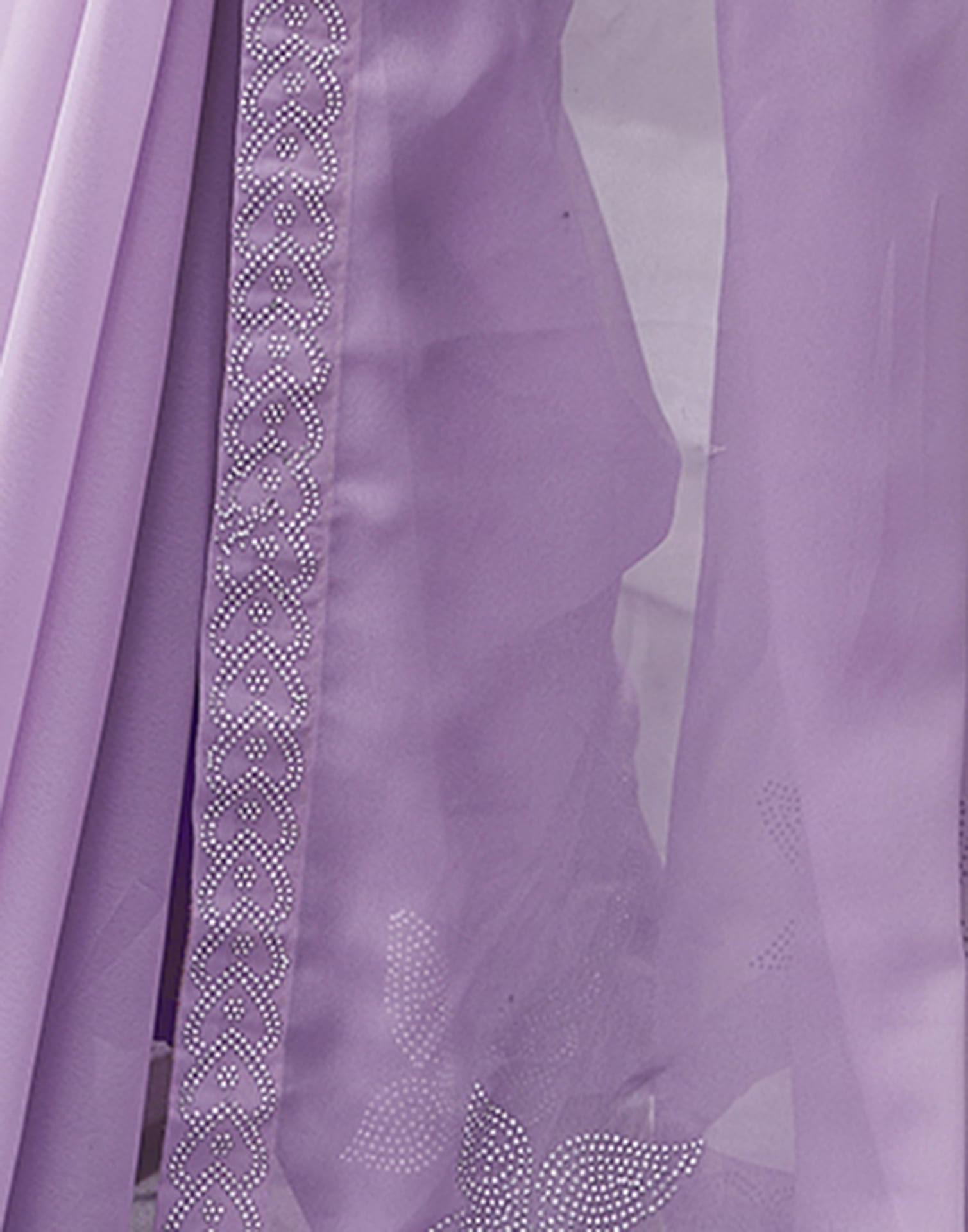 Purple Swarovski Georgette Stone Work Saree