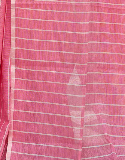 Pink Leheriya Linen Woven Saree