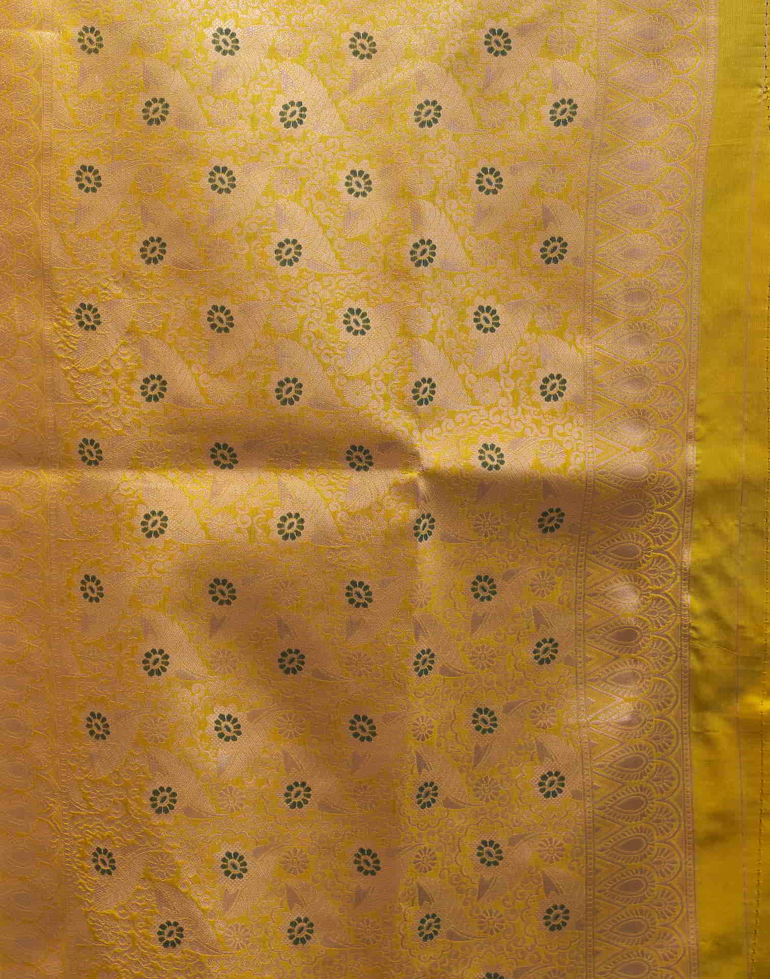 Yellow Banarasi Silk Woven Saree