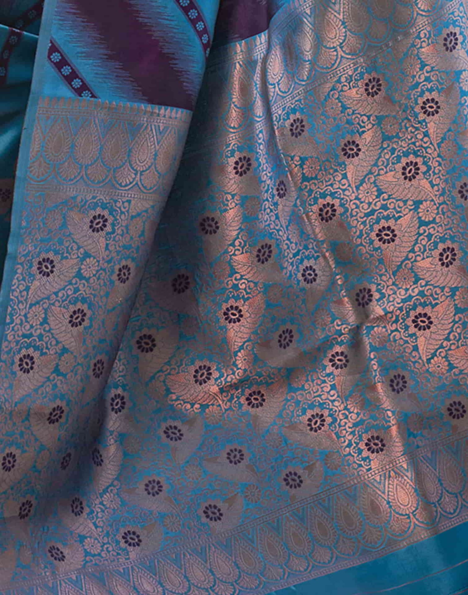 Blue Banarasi Silk Woven Saree