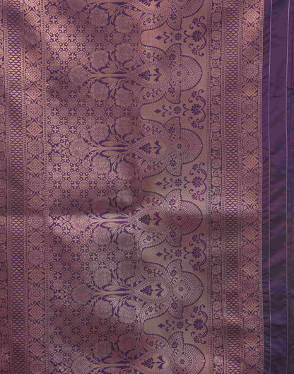 Grey Banarasi Silk Woven Saree