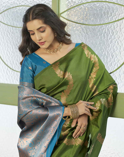 Green Banarasi Silk Woven Saree