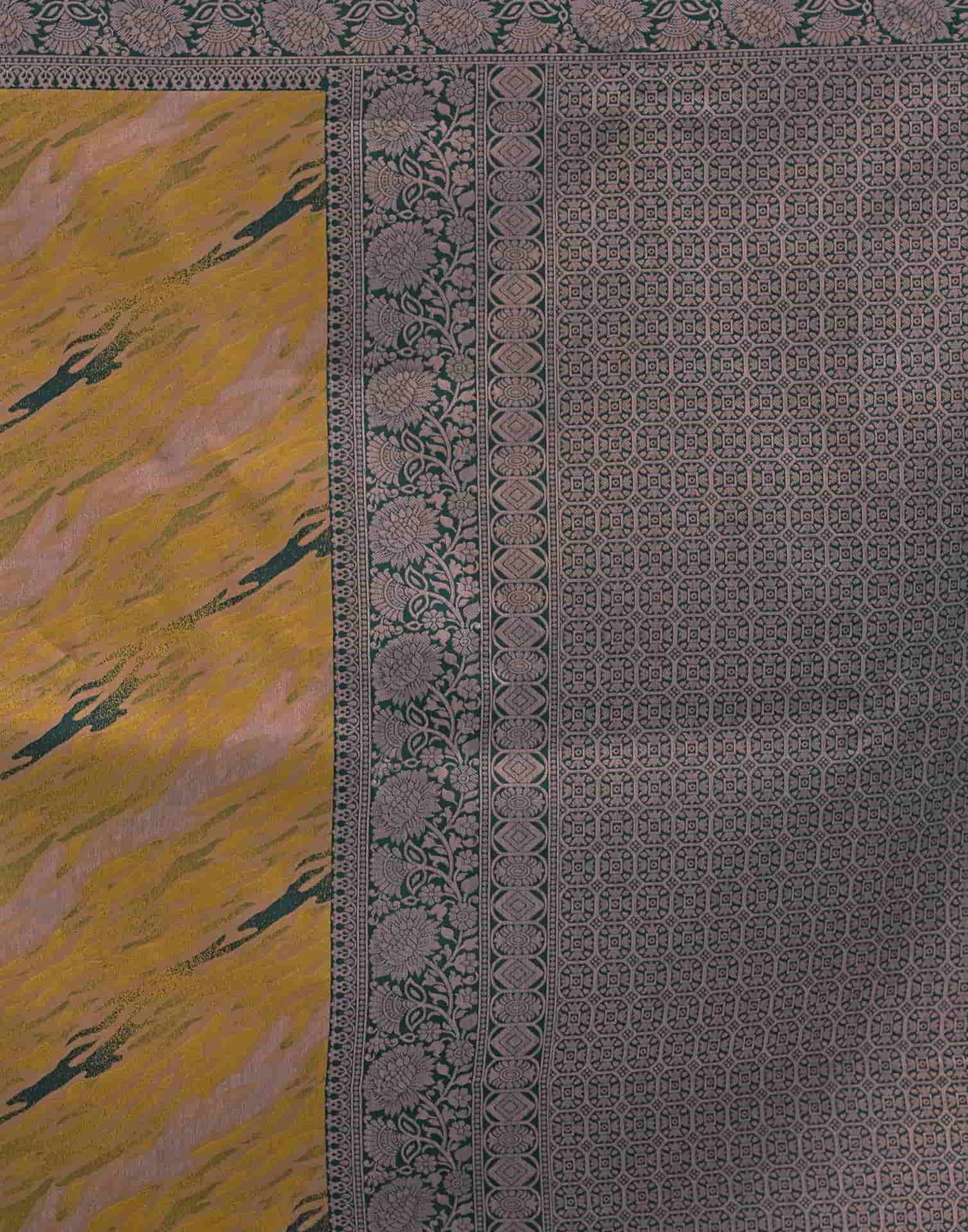 Yellow Banarasi Silk Woven Saree