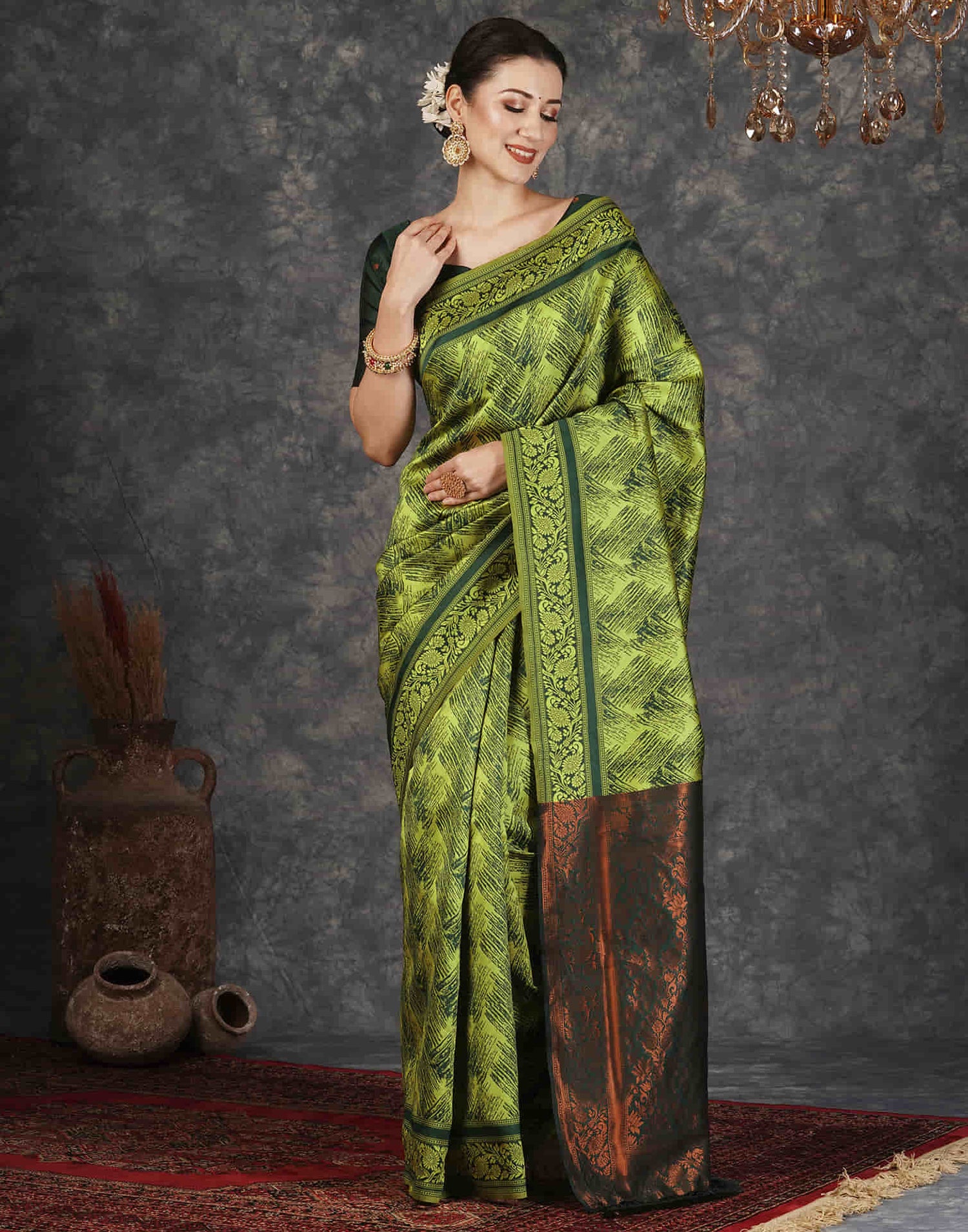 Light Green Silk Woven Banarasi Saree