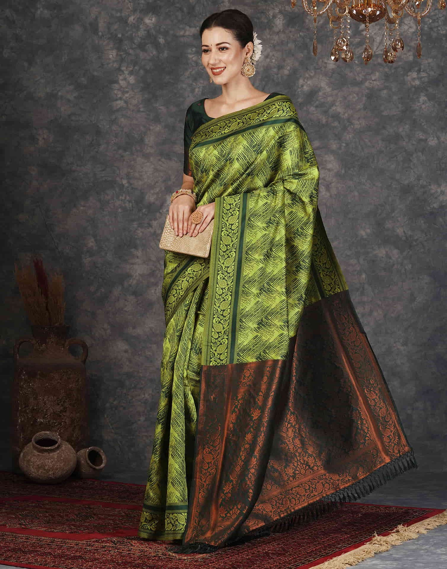 Light Green Silk Woven Banarasi Saree