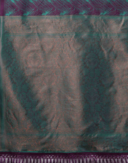 Teal Green Silk Woven Banarasi Saree