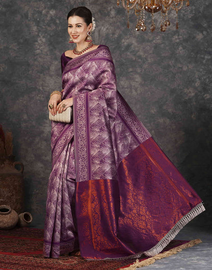 Light Purple Silk Woven Banarasi Saree