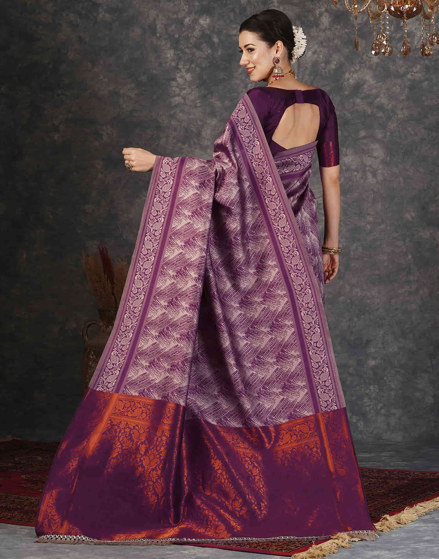 Light Purple Silk Woven Banarasi Saree