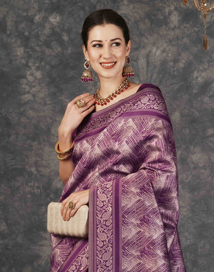 Light Purple Silk Woven Banarasi Saree