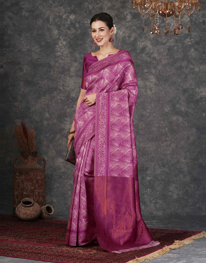 Light Pink Silk Woven Banarasi Saree