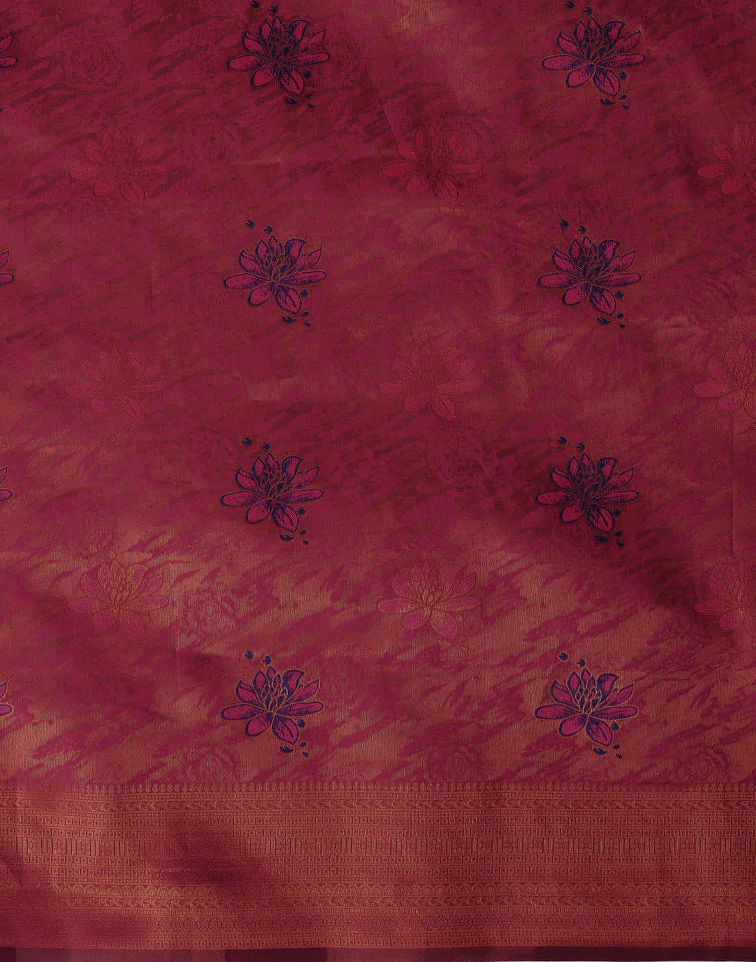 Dark Pink Silk Woven Banarasi Saree