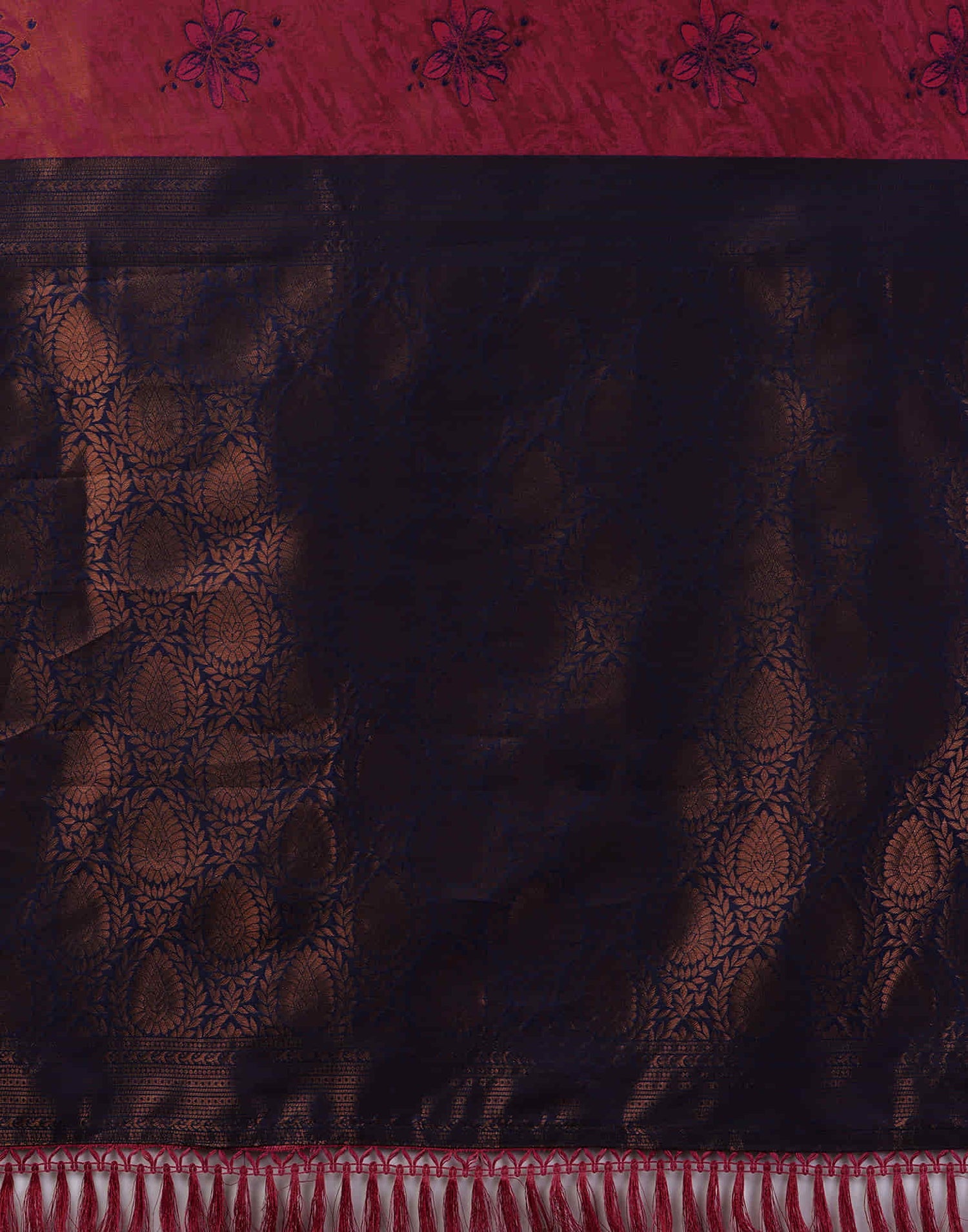 Dark Pink Silk Woven Banarasi Saree