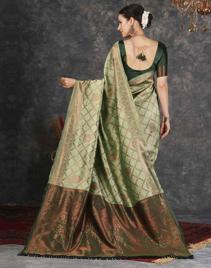 Green Banarasi Silk Woven Saree