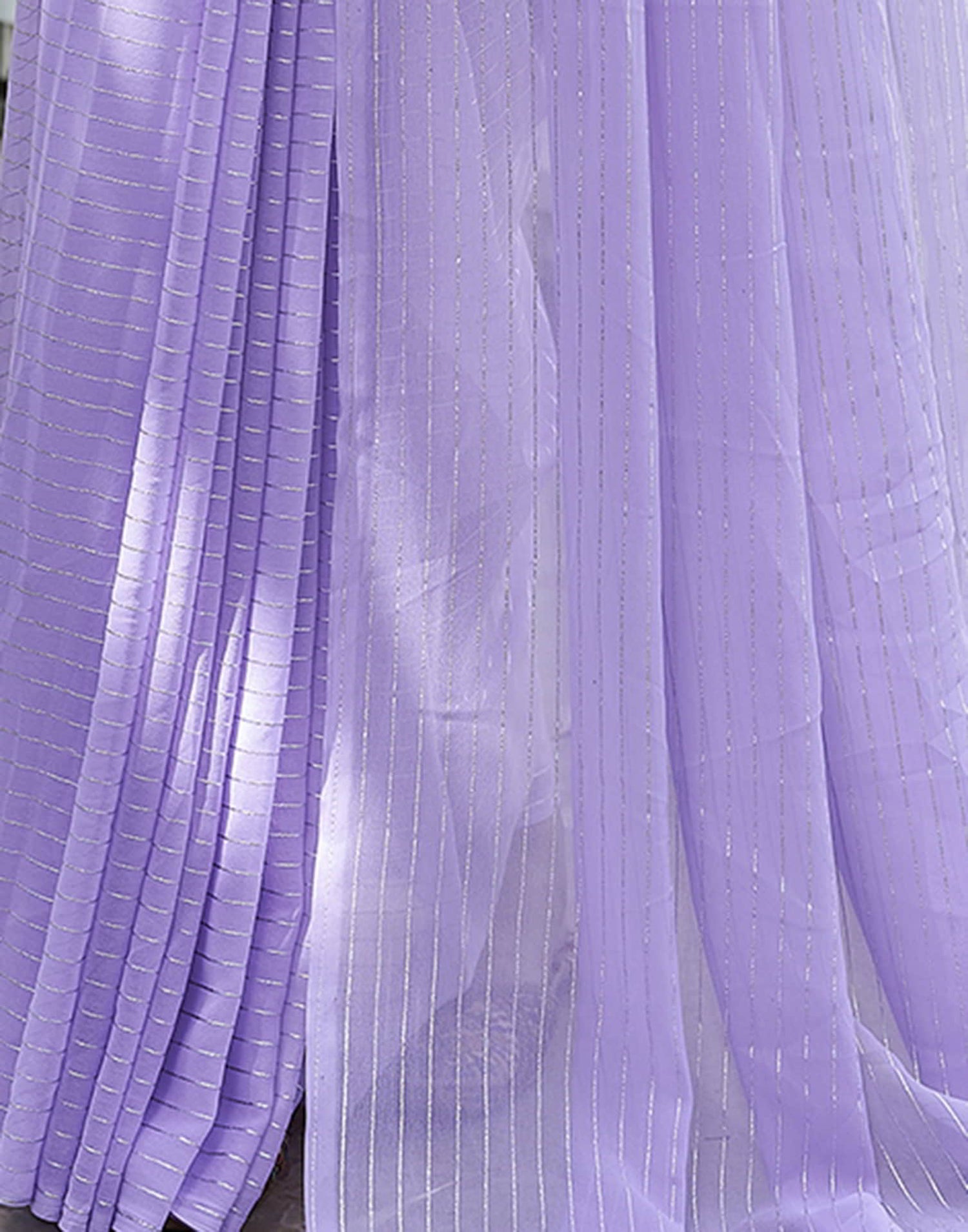 Lavender Leheriya Georgette Plain Saree