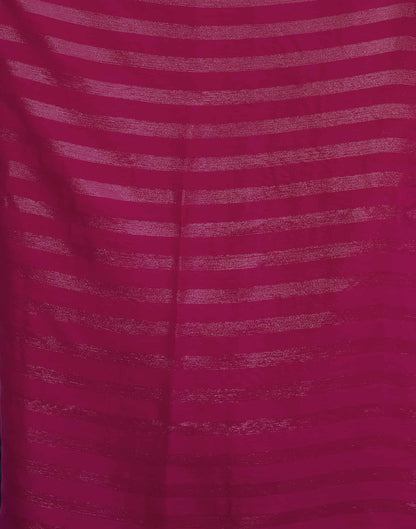 Rani Pink Chiffon Zari Plain Saree