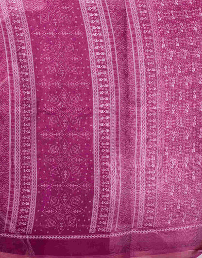 Rani Pink Cotton Printed Saree