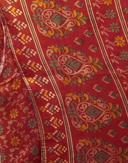 Red Cotton Printed Saree