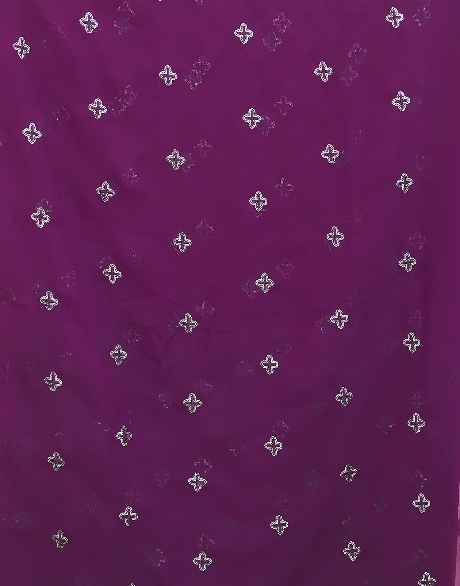 Dark Purple Georgette Sequence Embroidery Saree