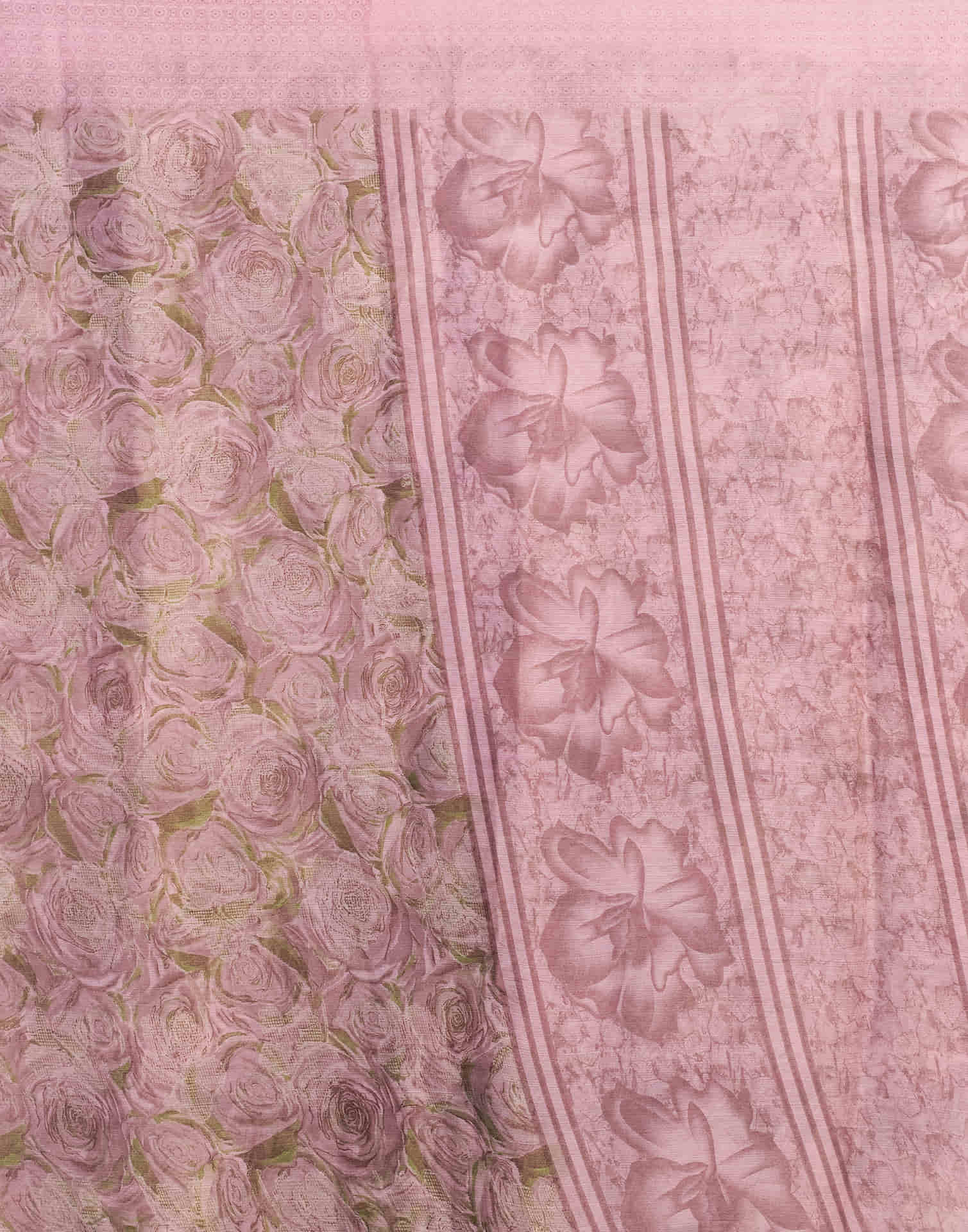 Light Pink Chiffon Printed Saree