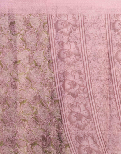 Light Pink Chiffon Printed Saree