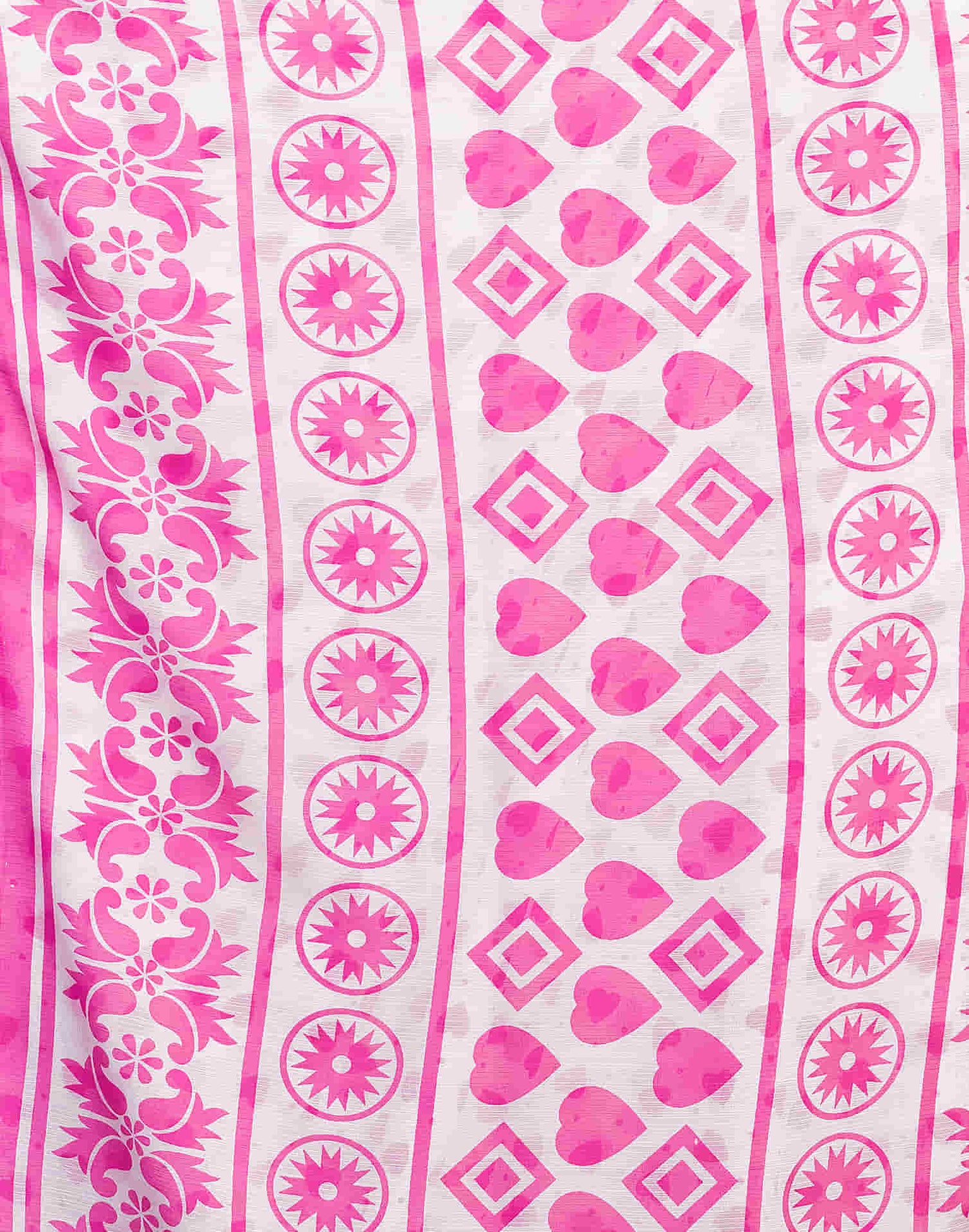 Pink Chiffon Printed Saree