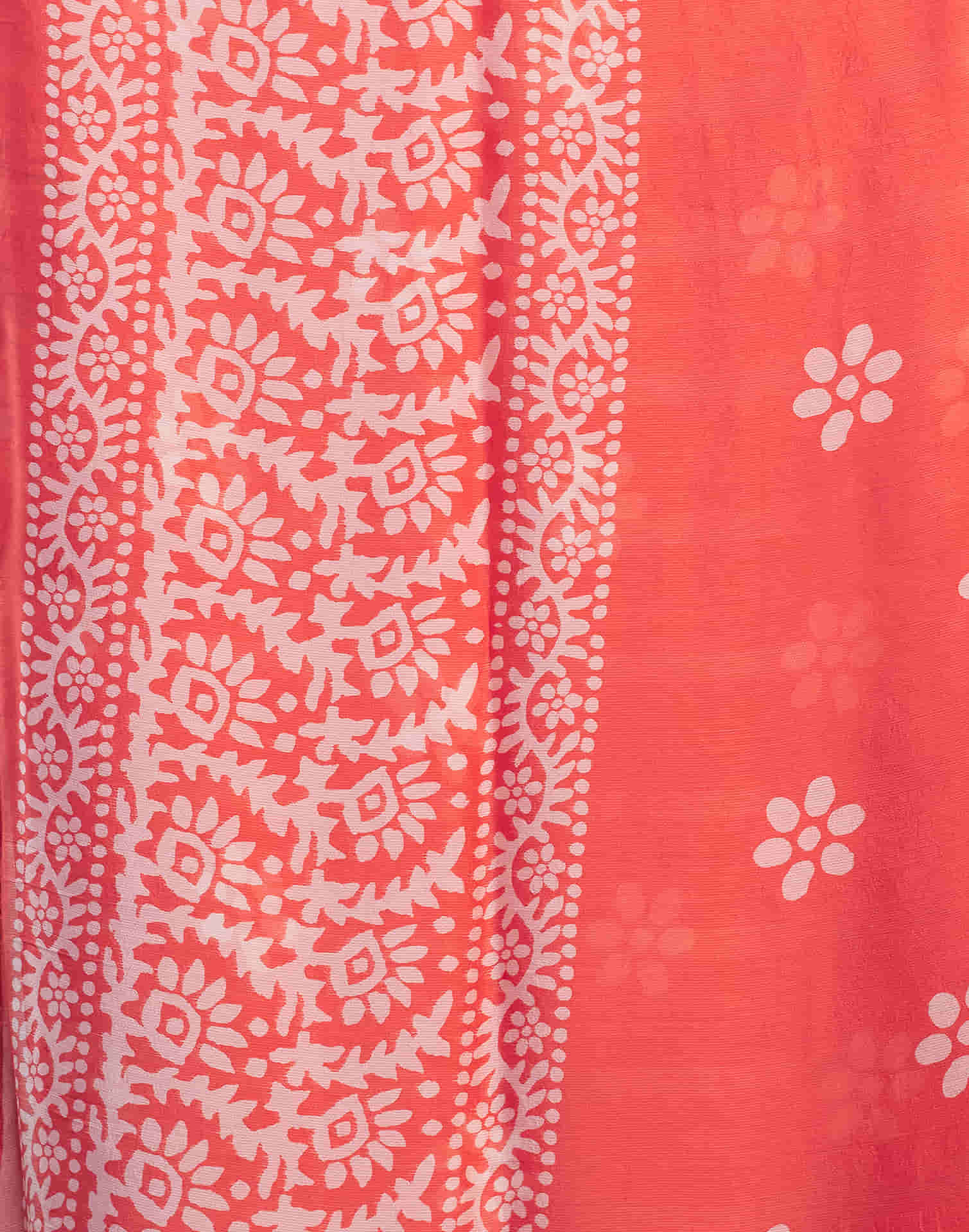 Light Red Chiffon Printed Saree