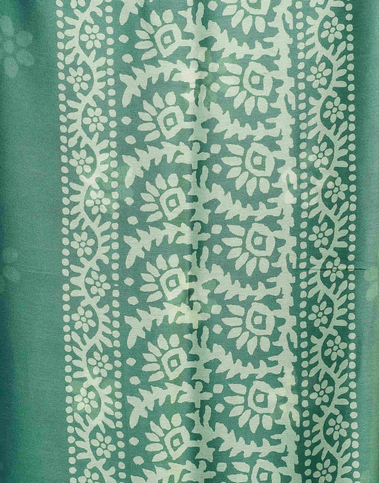 Dusty Green Chiffon Printed Saree