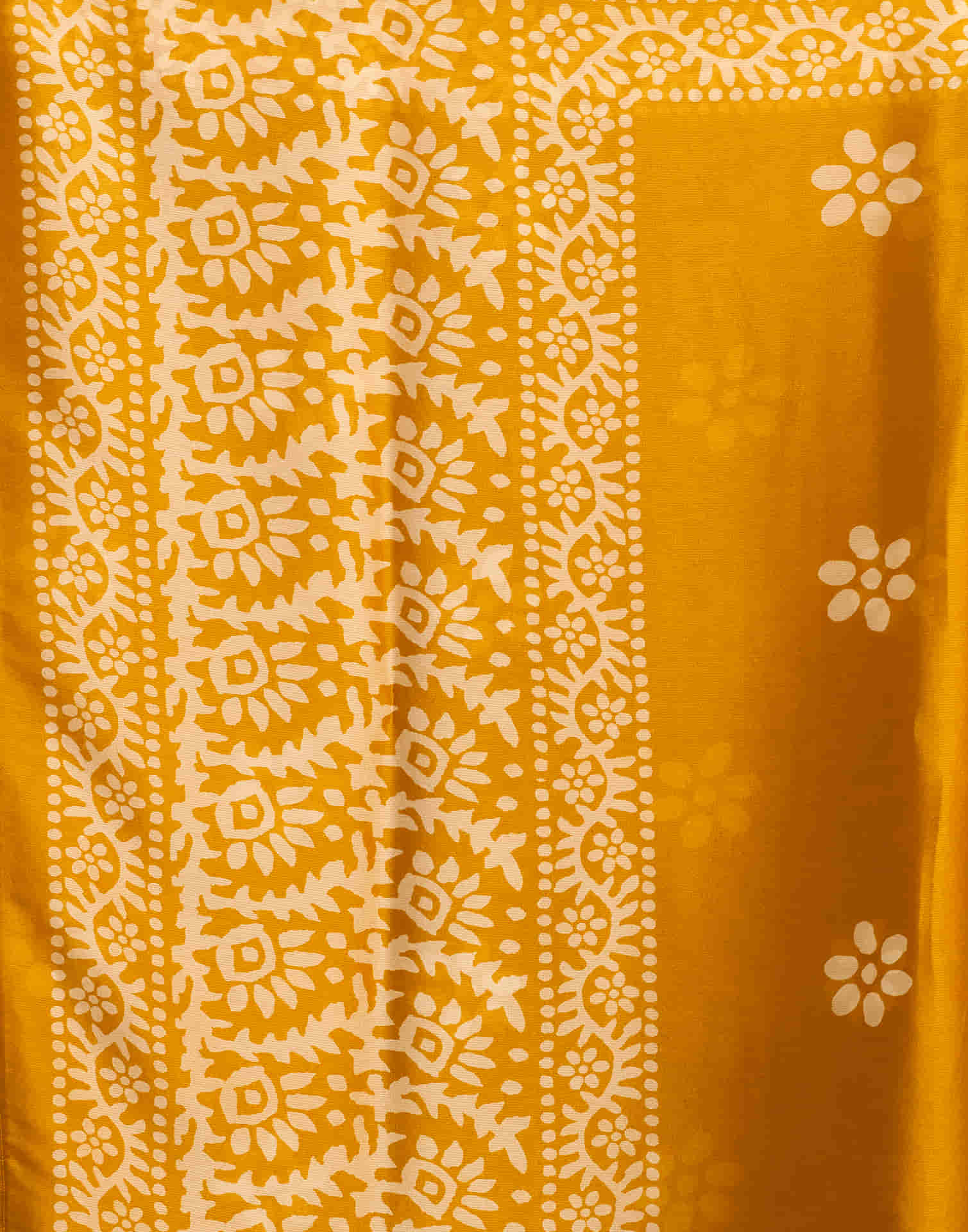 Turmeric Yellow Chiffon Printed Saree