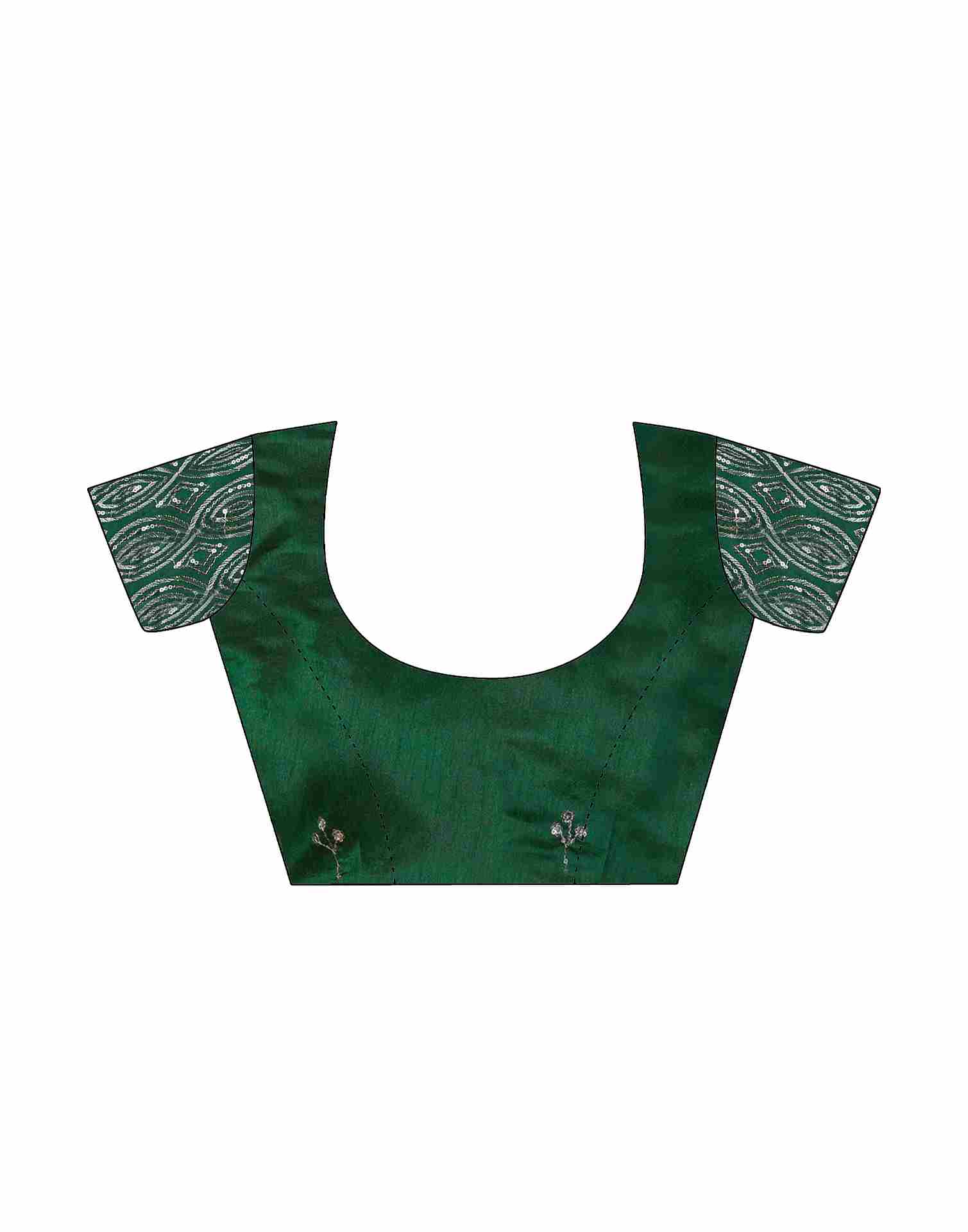 Dark Green Georgette Plain Saree