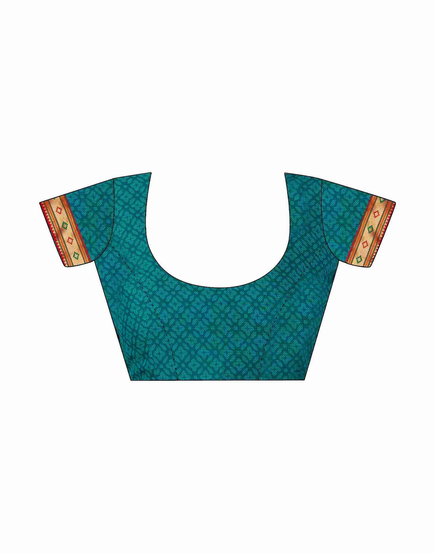 Teal Green Georgette Printed Saree