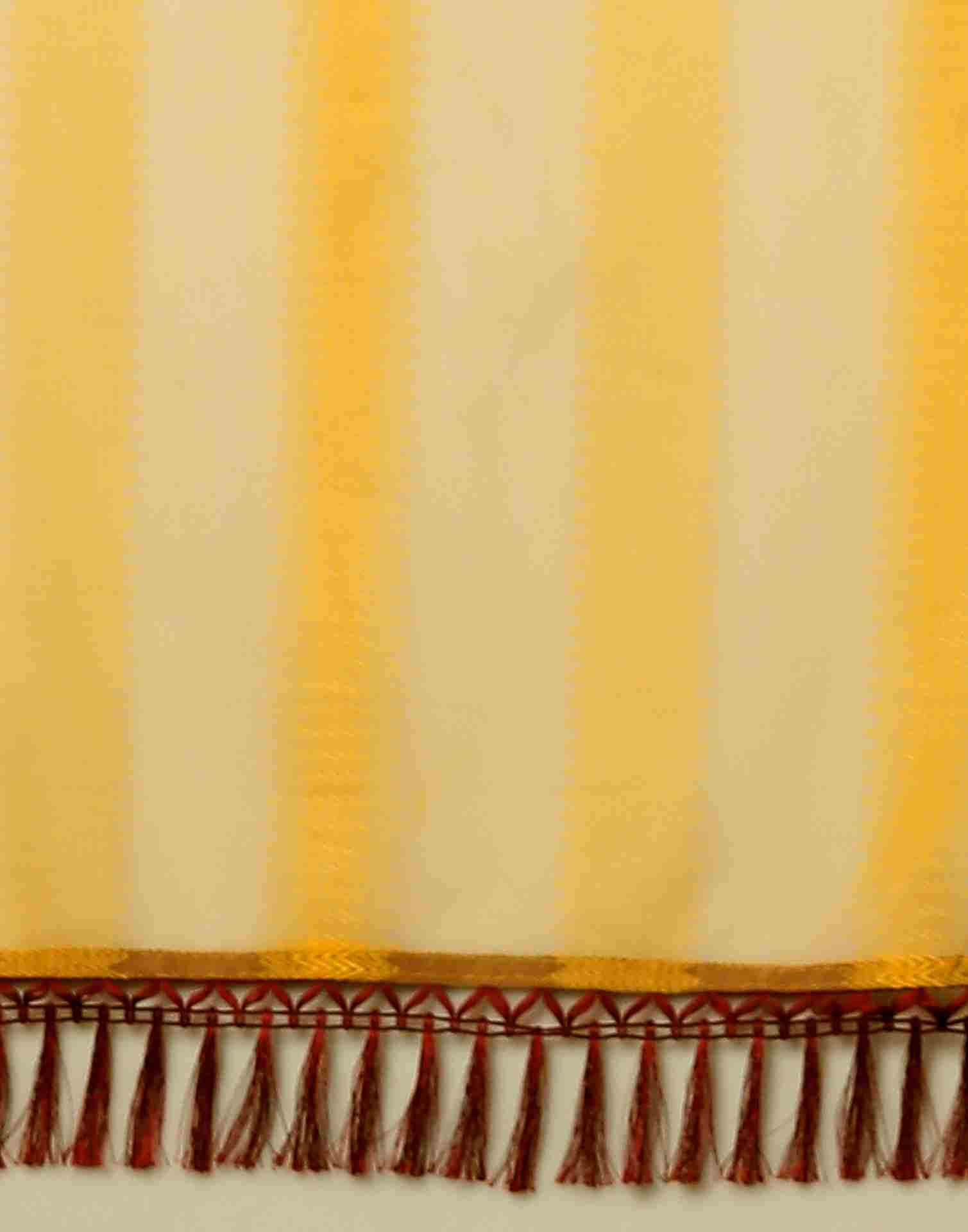 Yellow Net Plain Saree